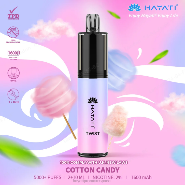 Hayati Twist desechable FTTT67 algodón de azúcar - Hayati Madrid