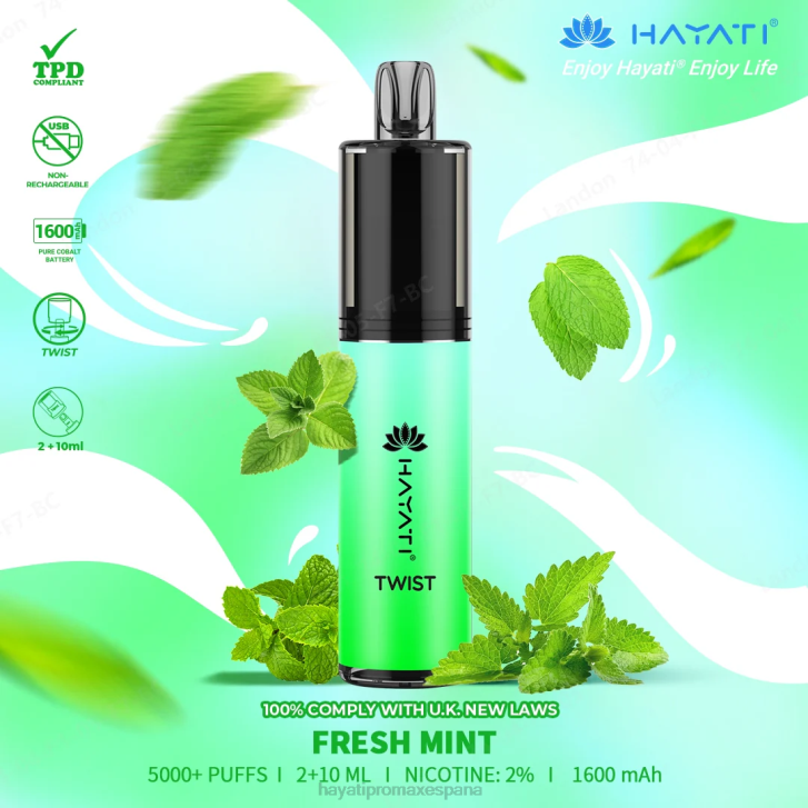 Hayati Twist desechable FTTT70 menta fresca - Tienda Hayati