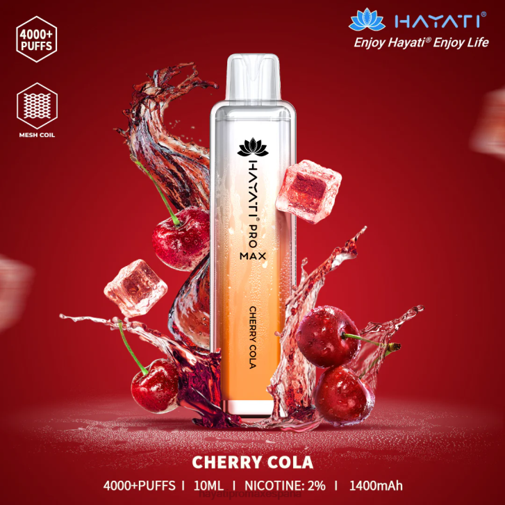 Hayati Pro Max desechable FTTT100 cola de cereza - Tienda Hayati