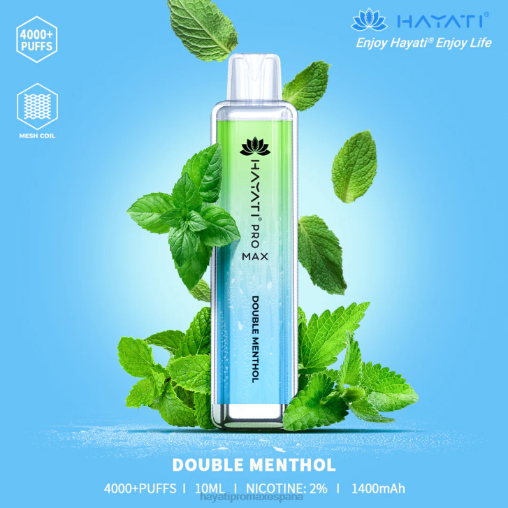 Hayati Pro Max desechable FTTT102 doble mentol - Hayati Vape Review