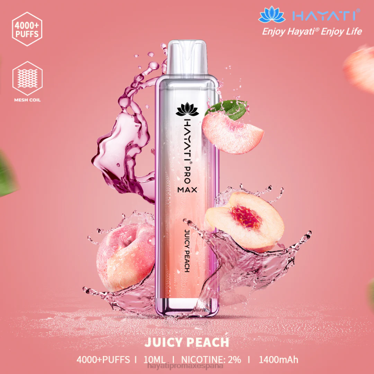 Hayati Pro Max desechable FTTT108 Durazno jugoso - Hayati Vape España