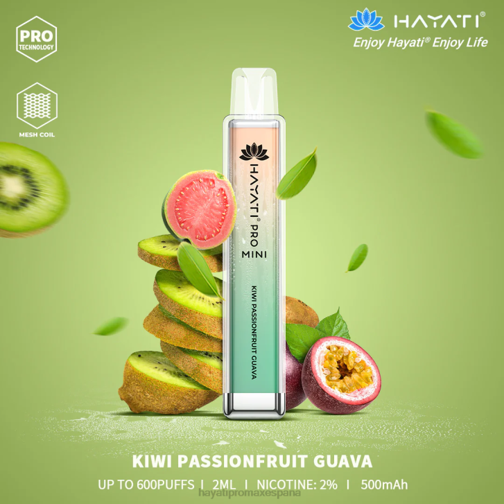 Hayati Pro Mini desechable FTTT13 cuava de maracuyá y kiwi - Hayati Flavours España