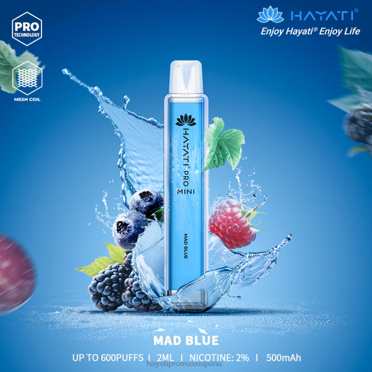 Hayati Pro Mini desechable FTTT15 azul loco - Hayati Disposable Vape Review