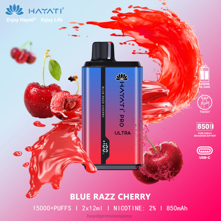 Hayati Pro Ultra desechables 15000 inhalaciones FTTT193 cereza azul - Hayati Flavours España