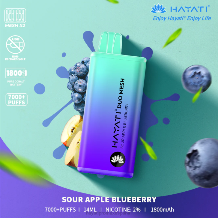 Hayati Duo Mesh desechable FTTT188 arándano manzana agria - Hayati Vape España
