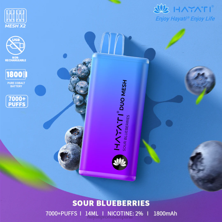 Hayati Duo Mesh desechable FTTT189 arándanos agrios - Hayati Vape Flavours
