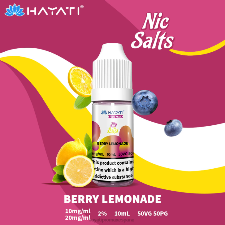Hayati Pro Max sales de nic FTTT228 limonada de bayas - Hayati Vape España