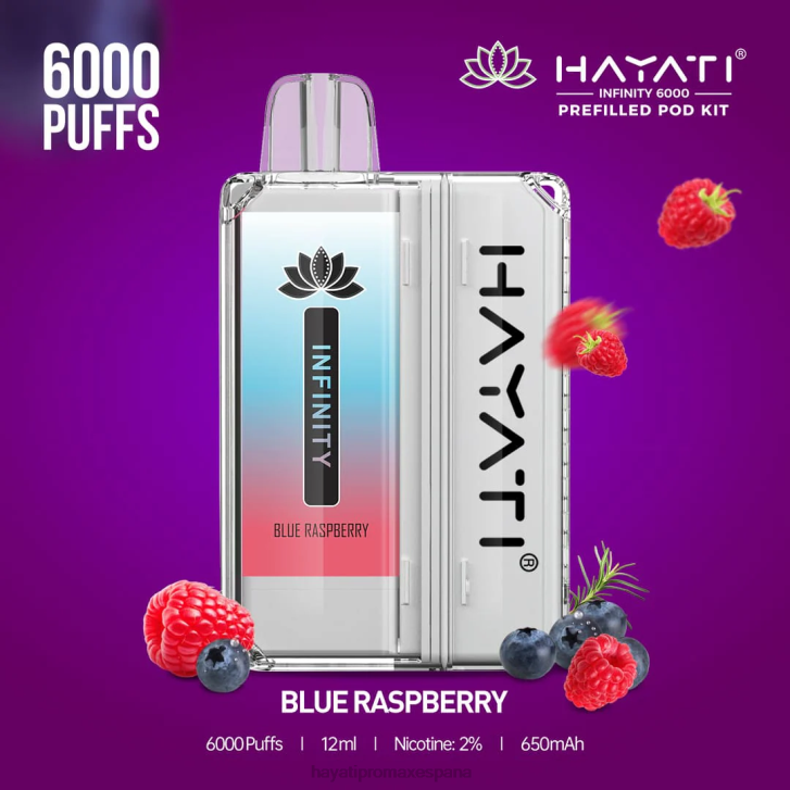Hayati Infinity 6000 kits de cápsulas FTTT144 frambuesa azul - Hayati Flavour List