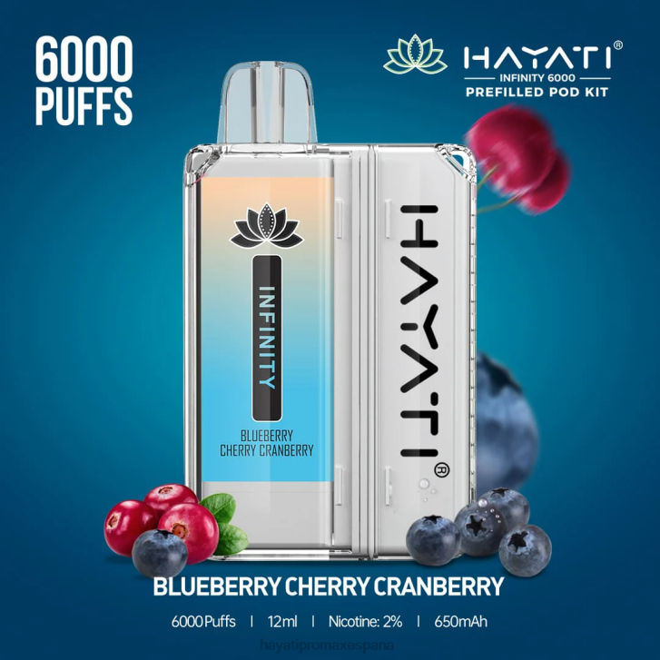 Hayati Infinity 6000 kits de cápsulas FTTT145 arándano cereza arándano - Hayati Disposable Vape Review