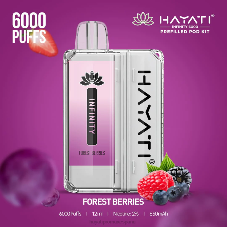 Hayati Infinity 6000 kits de cápsulas FTTT148 bayas del bosque - Hayati Vape España