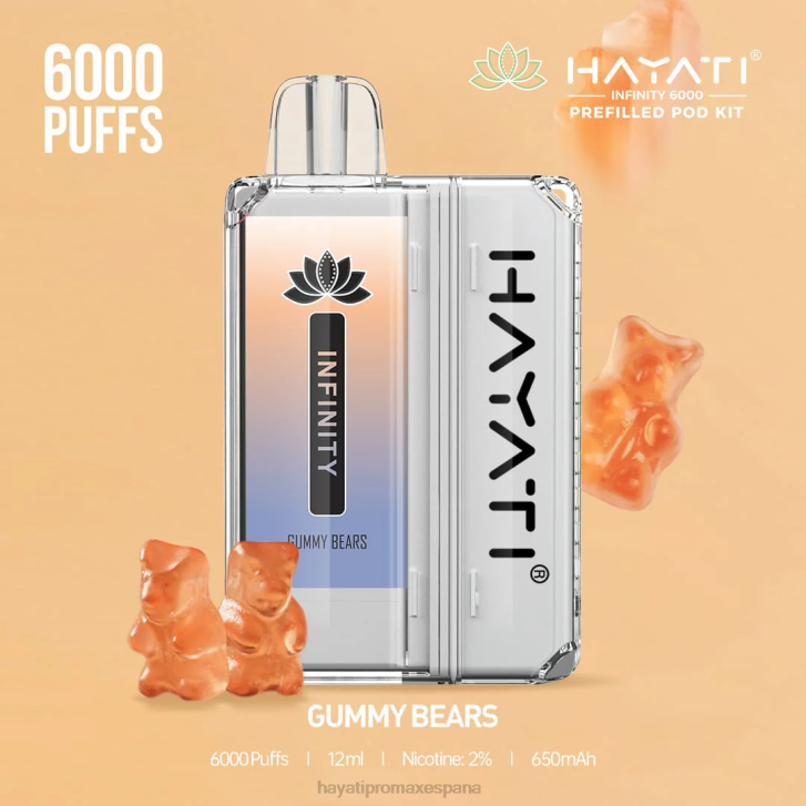 Hayati Infinity 6000 kits de cápsulas FTTT151 ositos de goma - Hayati Precio
