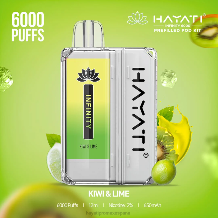 Hayati Infinity 6000 kits de cápsulas FTTT152 kiwi y lima - Hayati Vape Review