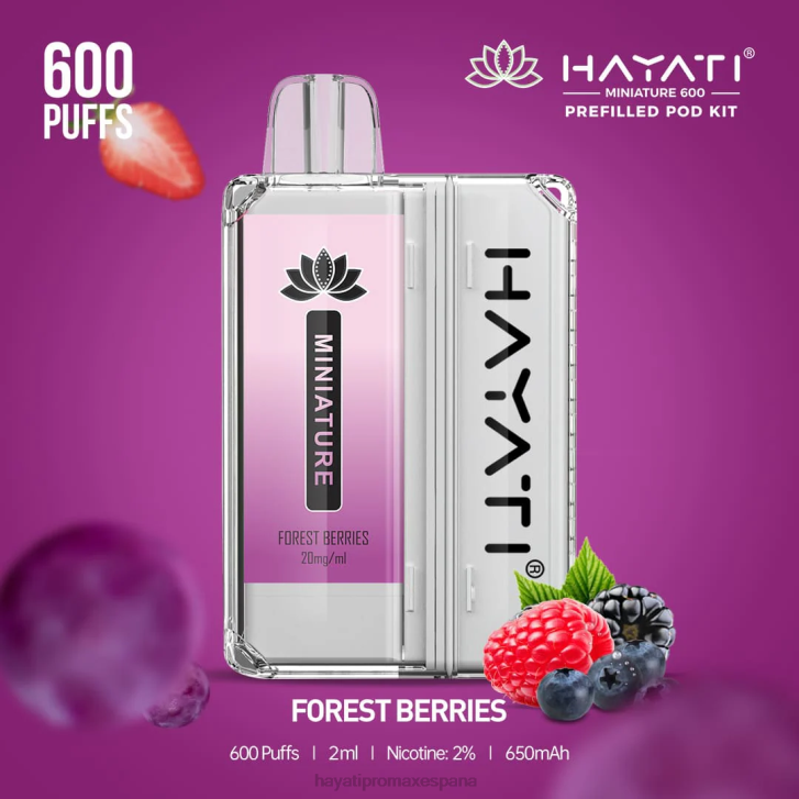 Hayati Miniature kits de 600 cápsulas FTTT34 bayas del bosque - Hayati Flavour List