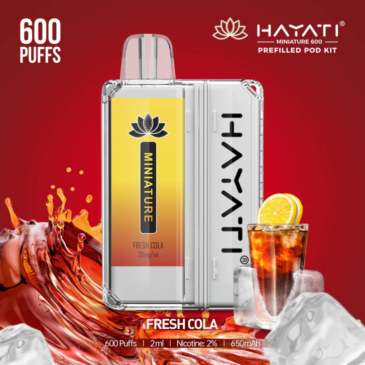Hayati Miniature kits de 600 cápsulas FTTT35 refresco de cola - Hayati Disposable Vape Review