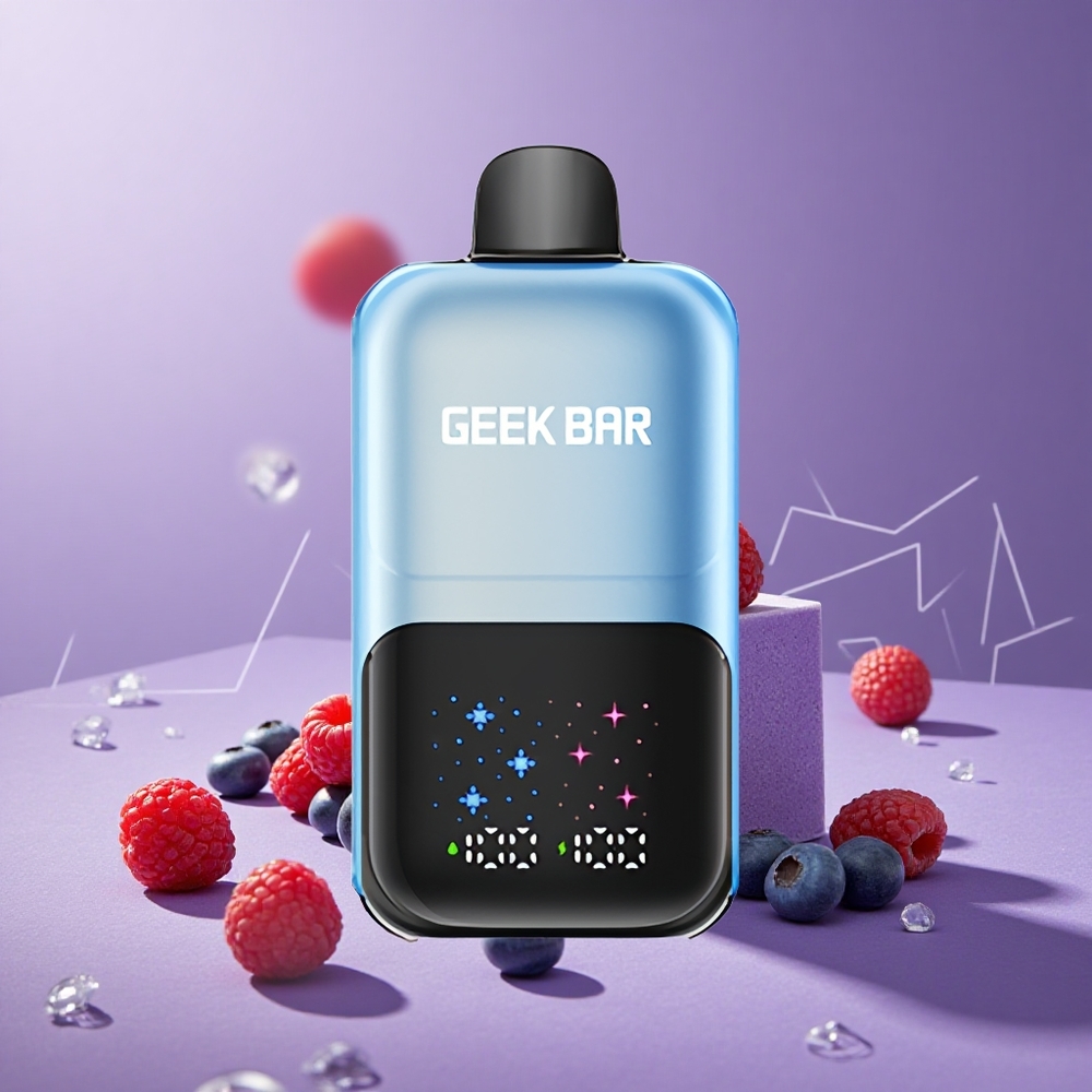 GEEK BAR 2GO 50000 Puffs Arándano Frambuesa Hielo Pantalla Grande Batería Recargable