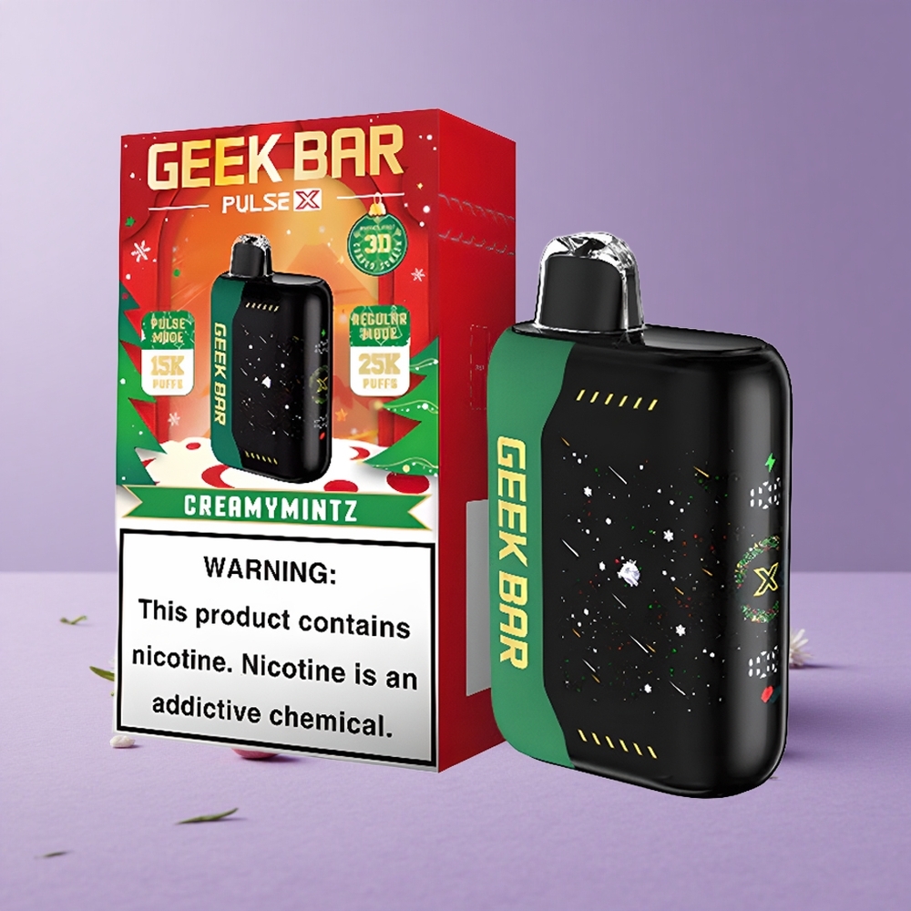 Geek Bar Pulse X 25000 Puffs Navidad con 18mL de E-Líquido y Pantalla Indicadora Curva 3D