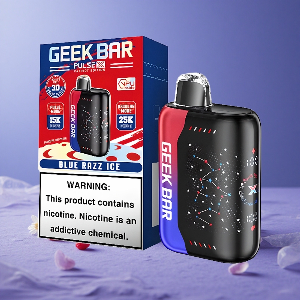 Geek Bar Pulse X 25000 Puffs con Pantalla Curva 3D y Carga USB Tipo-C Edición Patriota
