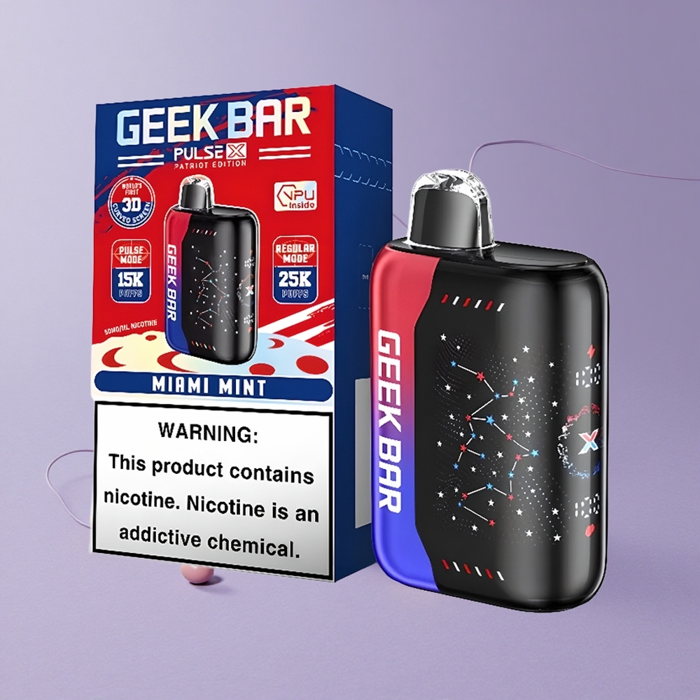 Geek Bar Pulse X 25000 Puffs con Pantalla Curva 3D y Carga USB Tipo-C Edición Patriota
