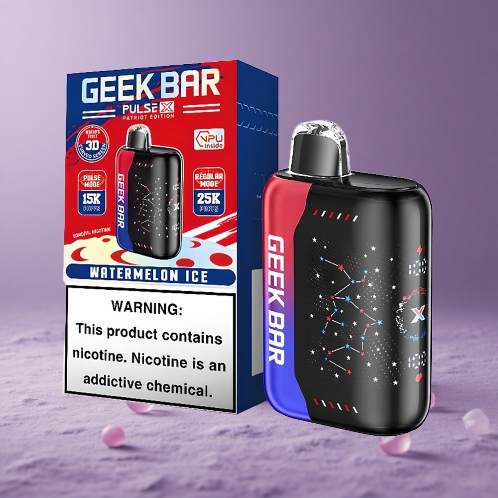 Geek Bar Pulse X 25000 Puffs con Pantalla Curva 3D y Carga USB Tipo-C Edición Patriota