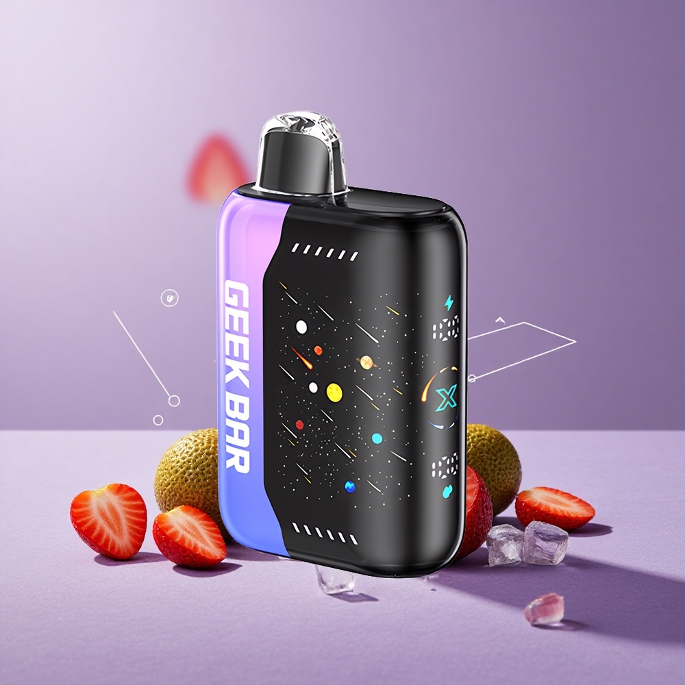 GEEK BAR Pulse X 42K Puffs Edición Meteoro Fresa Kiwi Helada con Pantalla 3D Curva y Bobina Dual Mesh