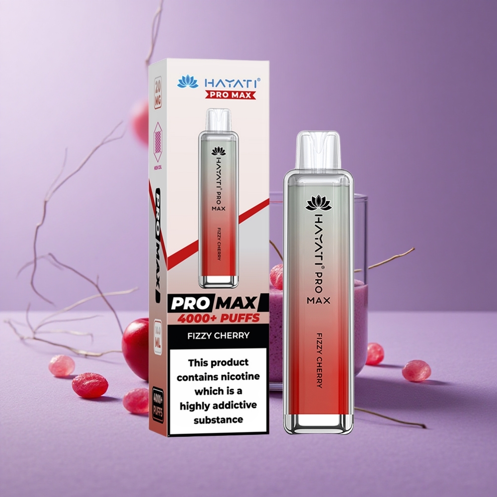 Hayati Pro Max 4000 Puffs Cereza Efervescente Batería Recargable LED