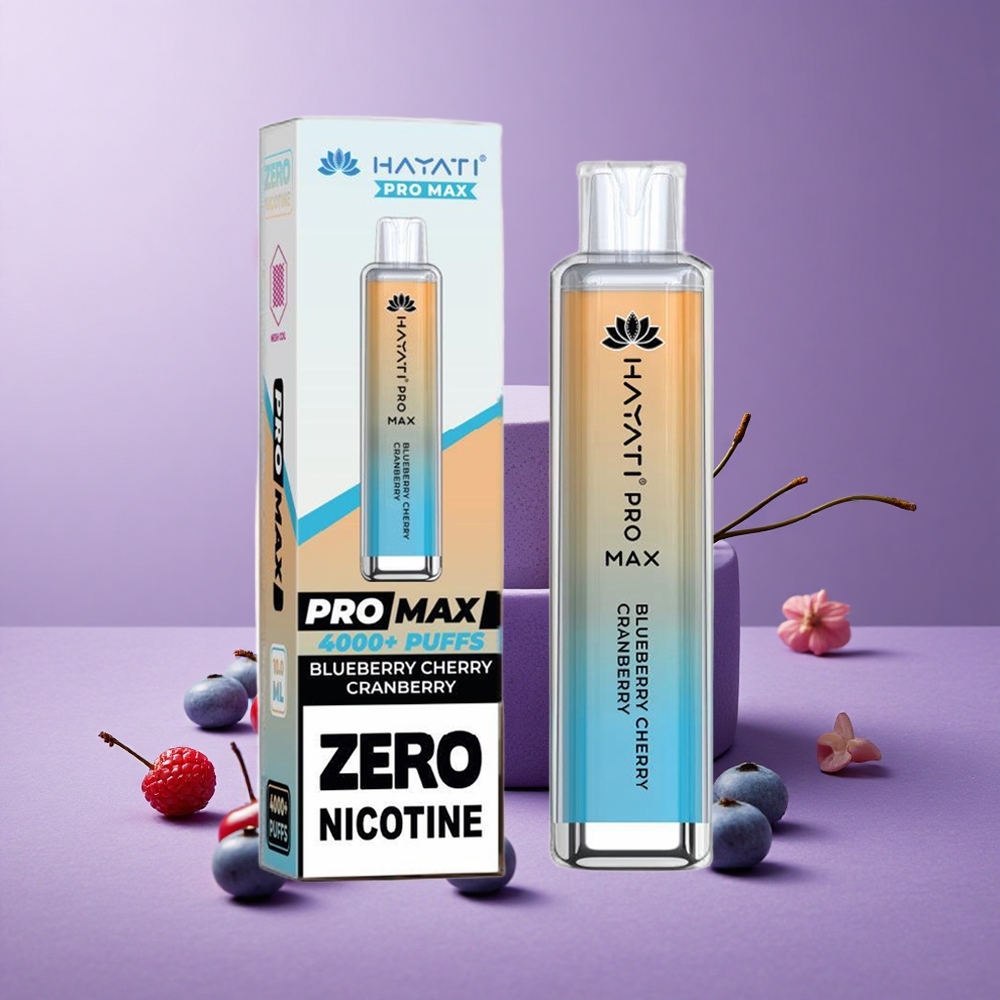 Hayati Pro Max 4000 Puffs Desechable Arándano Cereza Azul con Batería Recargable y LED