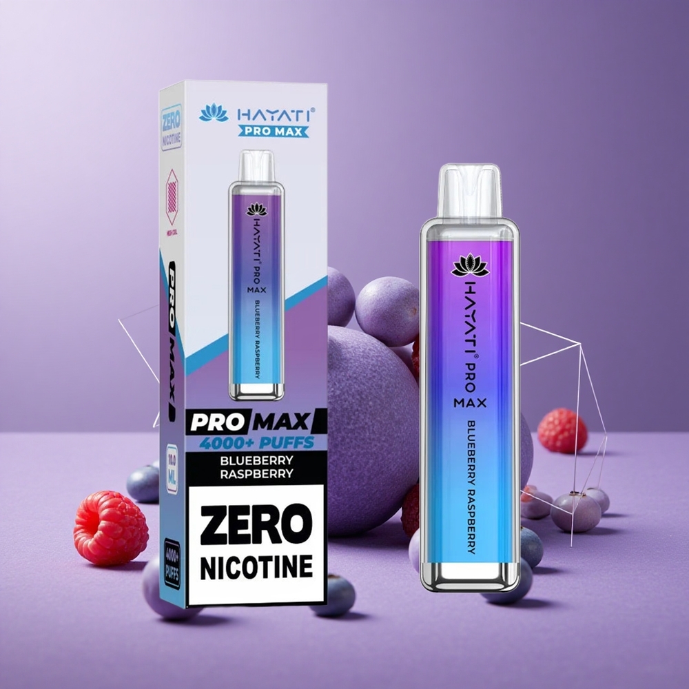Hayati Pro Max 4000 Puffs Vape Desechable Arándano Frambuesa Batería Recargable LED