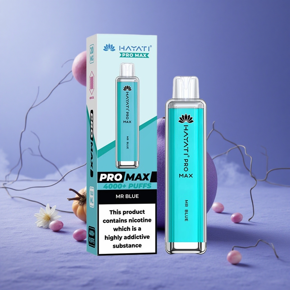 Hayati Pro Max 4000 Puffs Vape Desechable Batería Recargable 1400mAh Azul