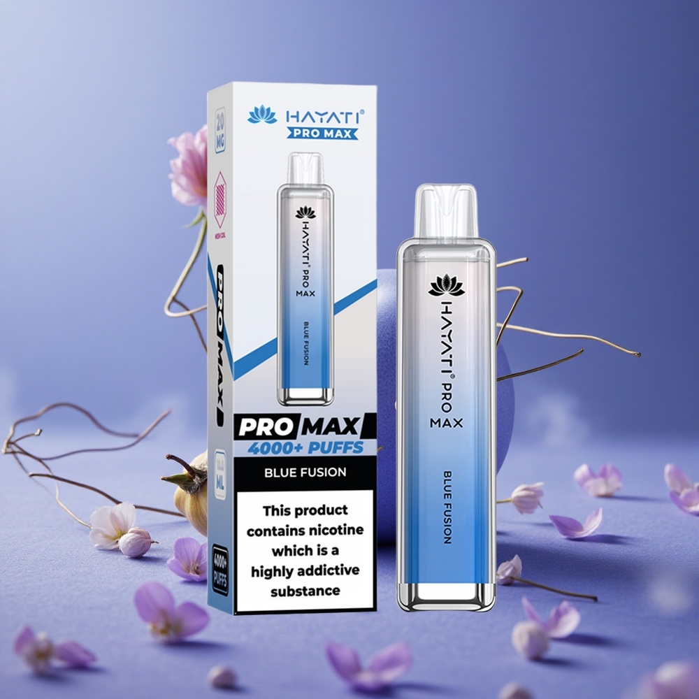 Hayati Pro Max 4000 Puffs Vape Desechable Batería Recargable 1400mAh Fusión Azul