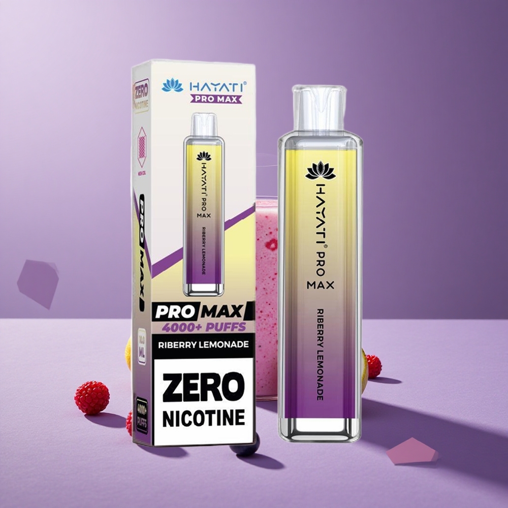 Hayati Pro Max 4000 Puffs Vape Desechable Batería Recargable 1400mAh Limonada de Frambuesa