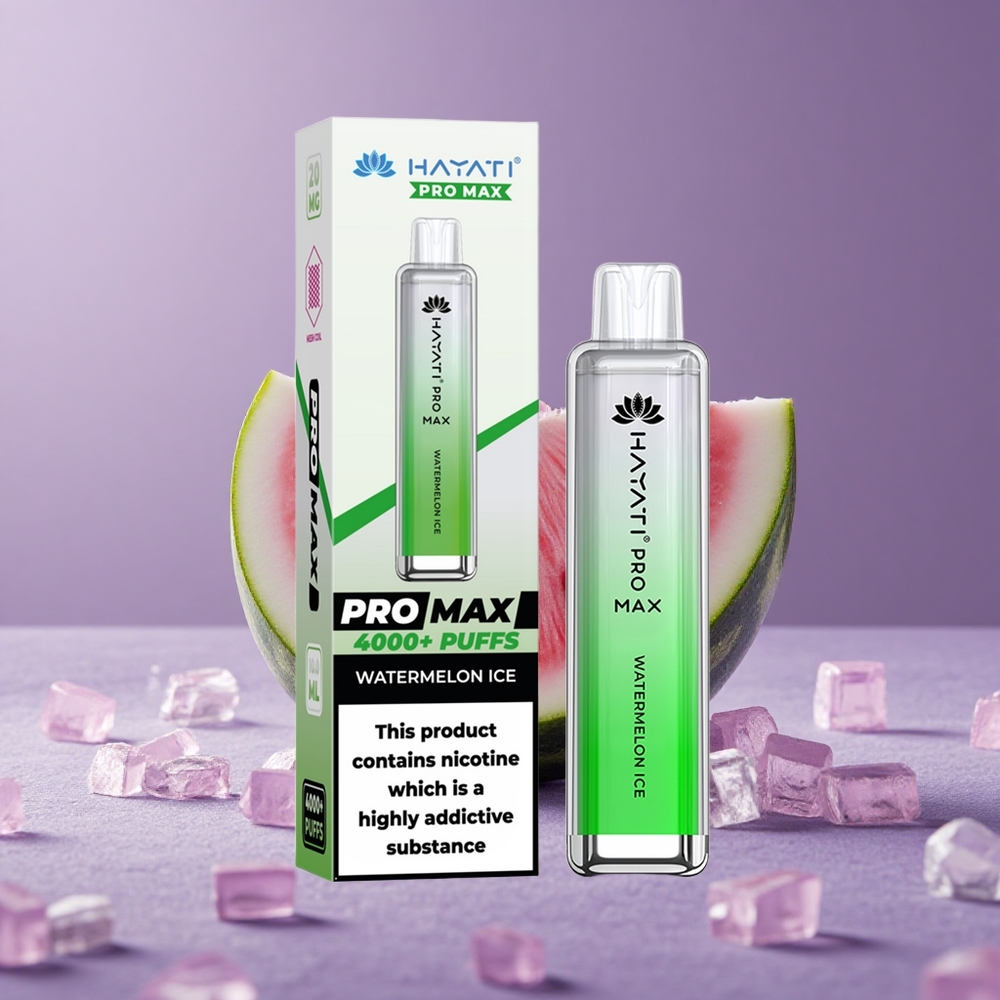 Hayati Pro Max 4000 Puffs Vape Desechable Batería Recargable 1400mAh Sandía Helada