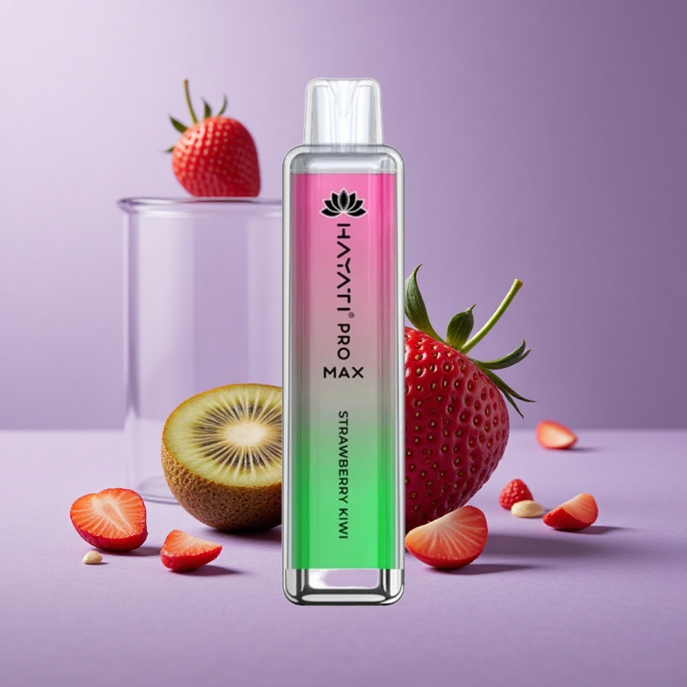 Hayati Pro Max 4000 Puffs Vape Desechable Fresa Kiwi Batería Recargable LED