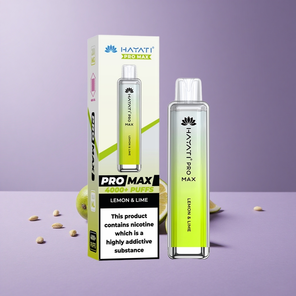 Hayati Pro Max 4000 Puffs Vape Desechable Limón & Lima Batería Recargable y LED