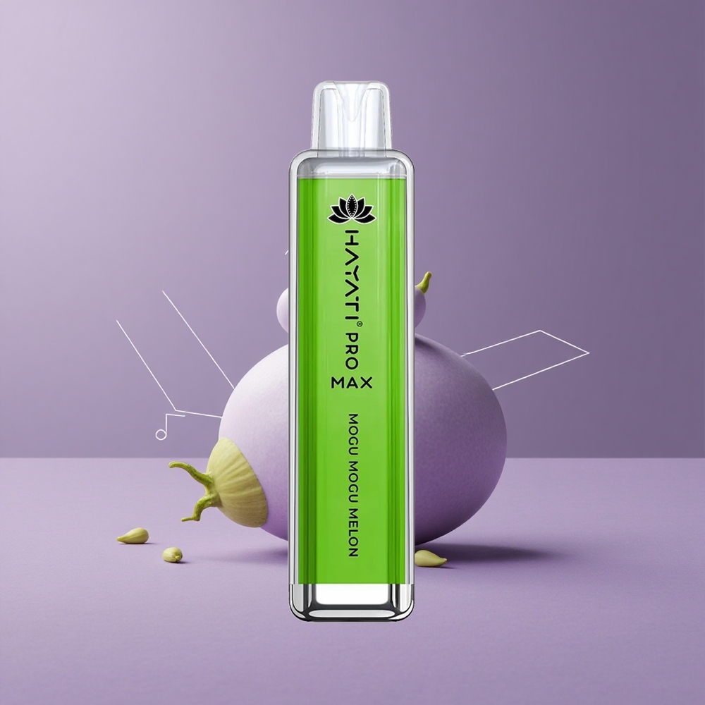 Hayati Pro Max 4000 Puffs Vape Desechable Melón Mogu Mogu con Batería Recargable y LED