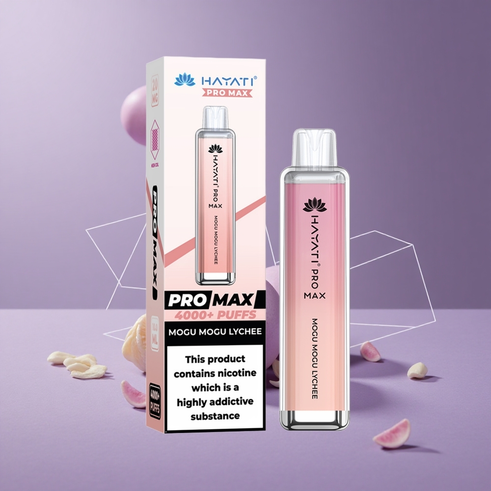 Hayati Pro Max 4000 Puffs Vape Desechable Mogu Mogu Lichi con Batería Recargable y 2ml Tanque