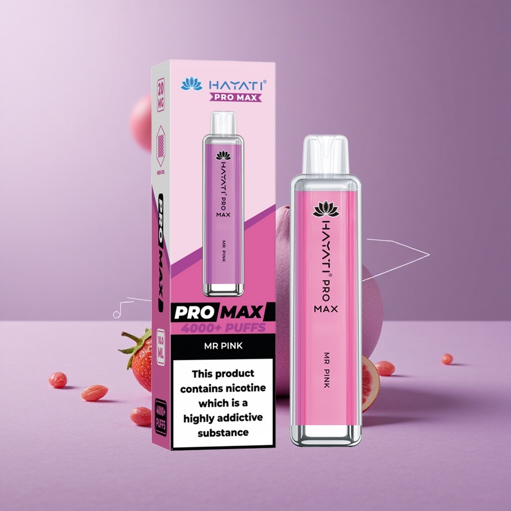 Hayati Pro Max 4000 Puffs Vape Desechable Mr Rosa Batería Recargable 1400mAh