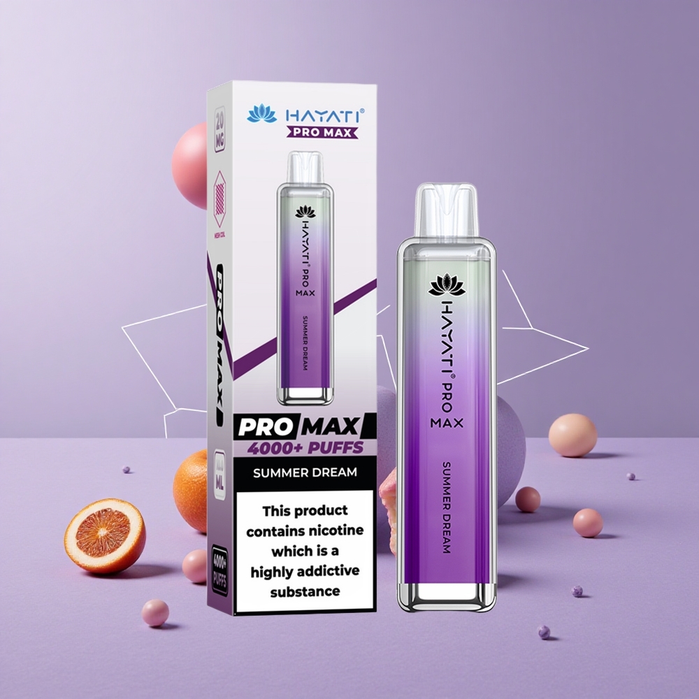 Hayati Pro Max 4000 Puffs Vape Desechable Sueño de Verano con Batería Recargable y Resistencia Dual de 1.1 Ohm