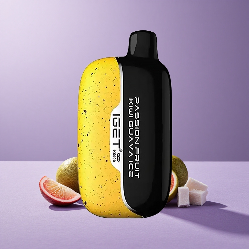 IGET Moon K5000 Puffs Vape Desechable Maracuyá Kiwi Guayaba Hielo 5000 Puffs Tamaño 49.5x25.3x99.4 mm