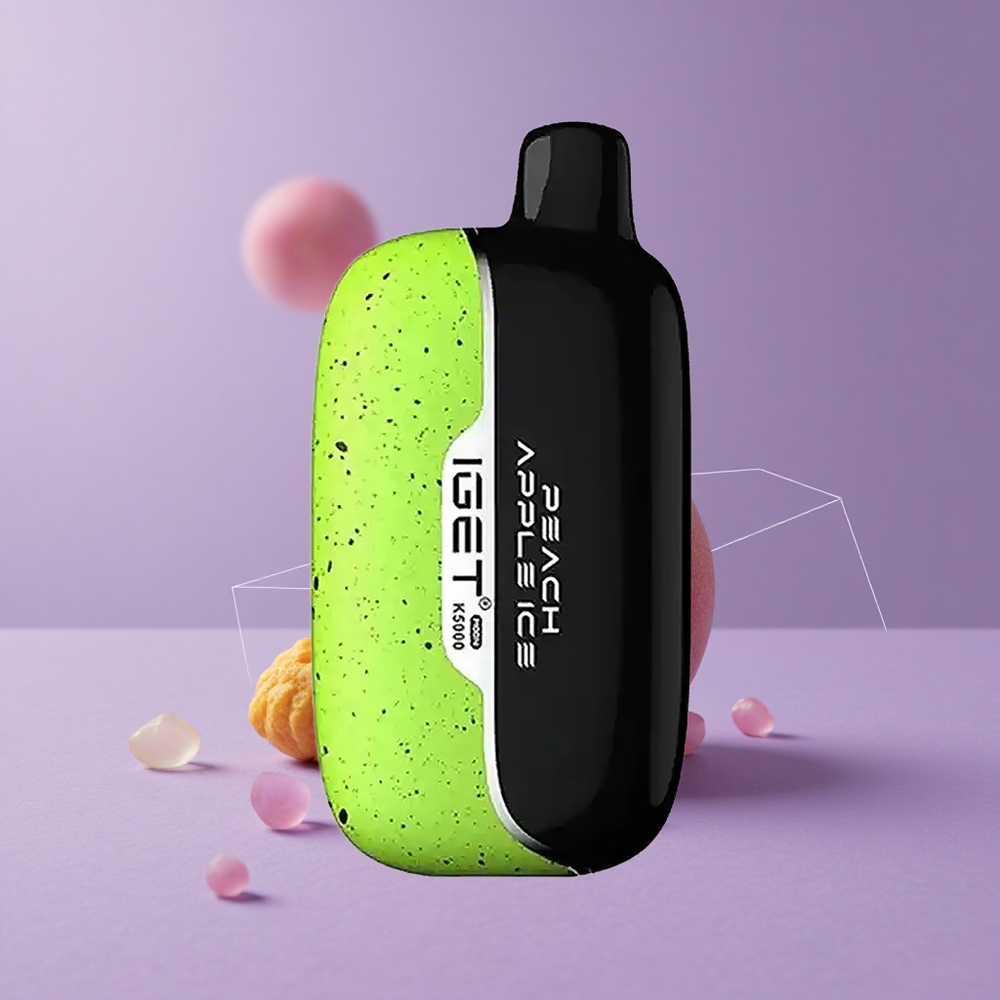 IGET Moon K5000 Puffs Vape Desechable Melocotón Manzana con Malla de 1.35 Ohm y Hasta 5000 Puffs