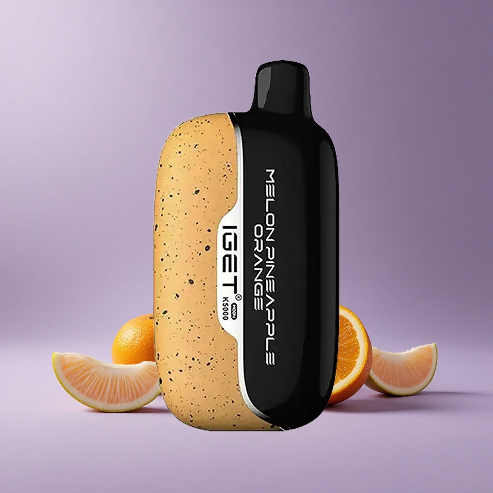 IGET Moon K5000 Puffs Vape Desechable Melocotón Piña Naranja 5000 Puffs Tamaño 49.5x25.3x99.4 mm
