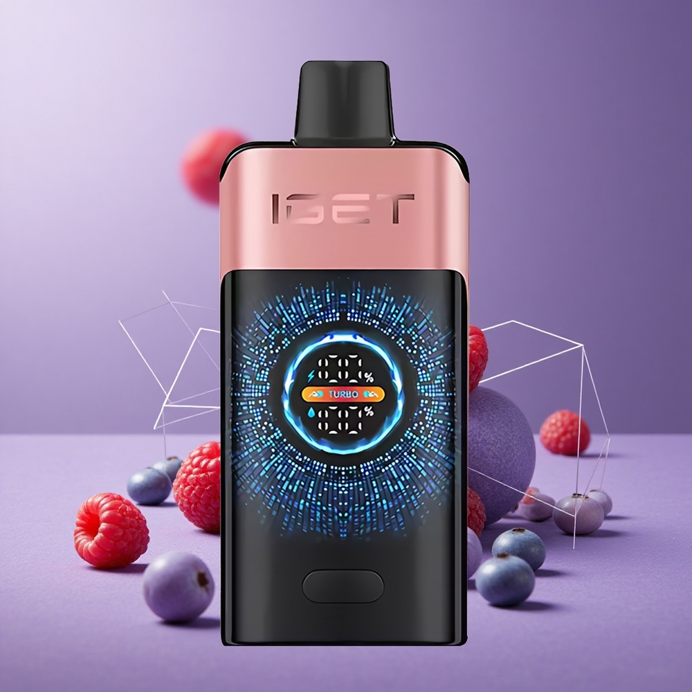 IGET ONE 12000 Puffs Desechable Vape Arándano Frambuesa 2700 mAh 0.6 ohm Dual Mesh Coil