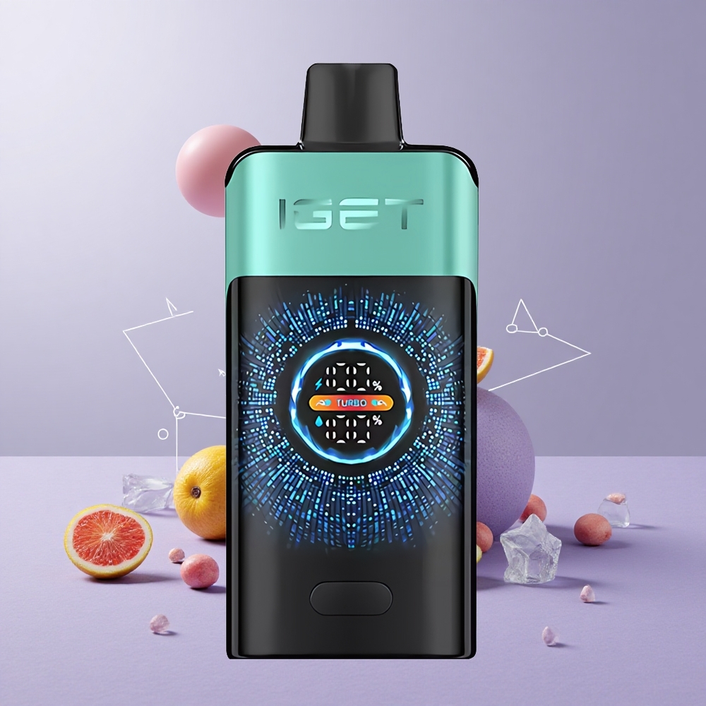 IGET ONE 12000 Puffs Desechable Vape Menta Primavera Montaña Hielo con Pantalla Curva Grande y Batería de 2700 mAh