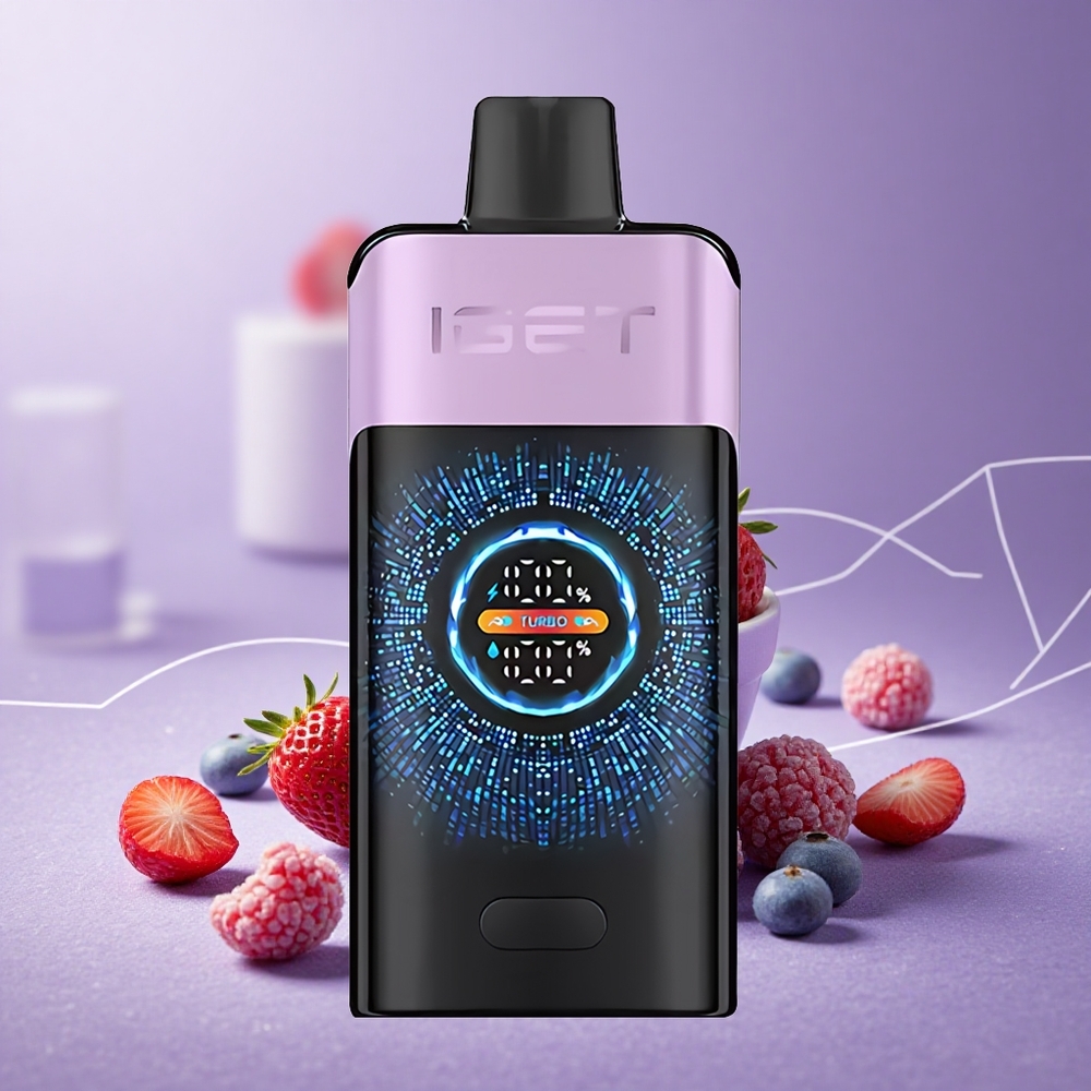 IGET ONE 12000 Puffs Vape Desechable Bayas Mixtas Heladas con Pantalla Curva Grande y Batería de 2700 mAh