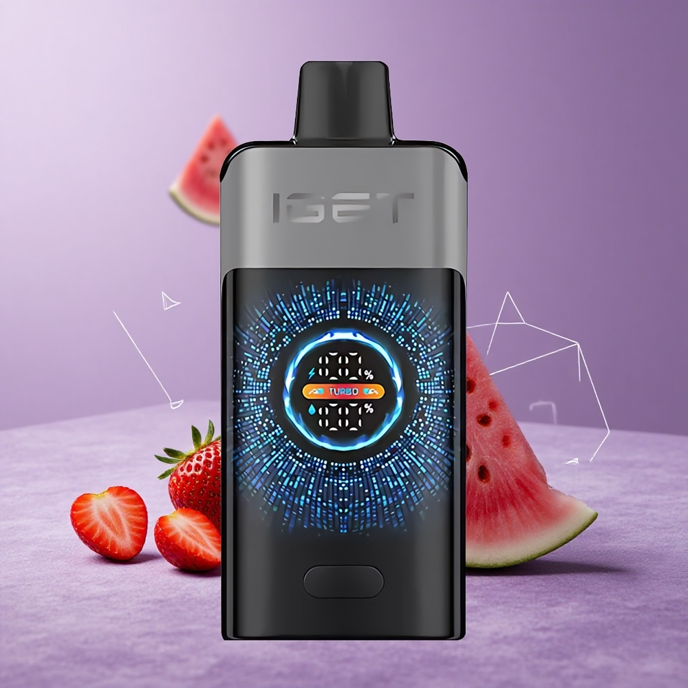 IGET ONE 12000 Puffs Vape Desechable Fresa Sandía Helada con Pantalla Curva Grande y Batería de 2700 mAh