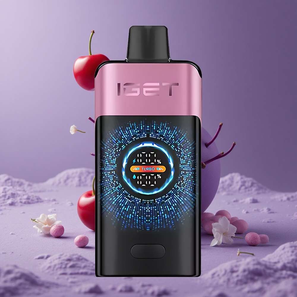 IGET ONE 12000 Puffs Vape Desechable Monstruo Cereza con Pantalla Curva a Color y Batería de 2700 mAh