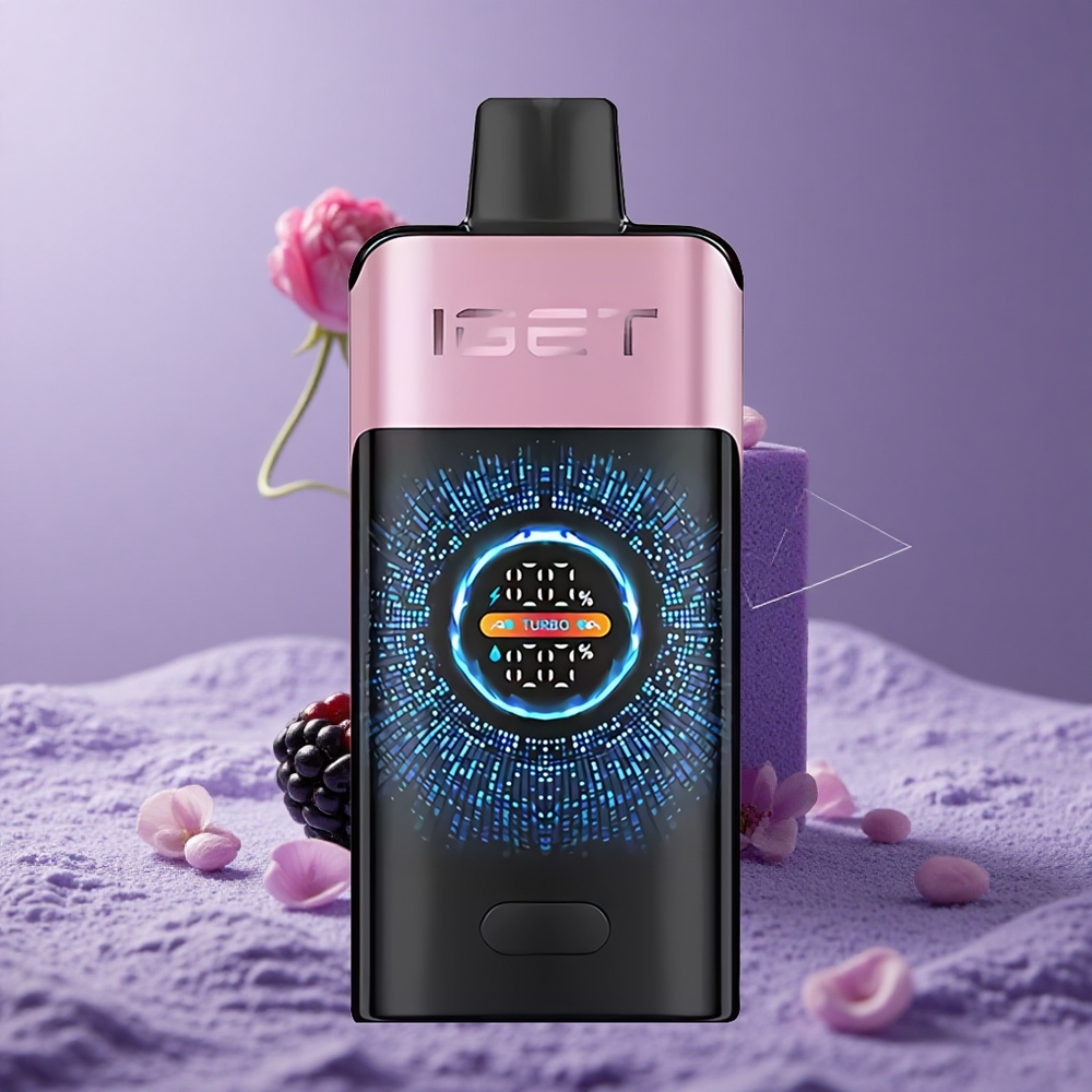 IGET ONE 12000 Puffs Vape Desechable Zarzamora Helada con Pantalla Curva Grande y Batería de 2700 mAh