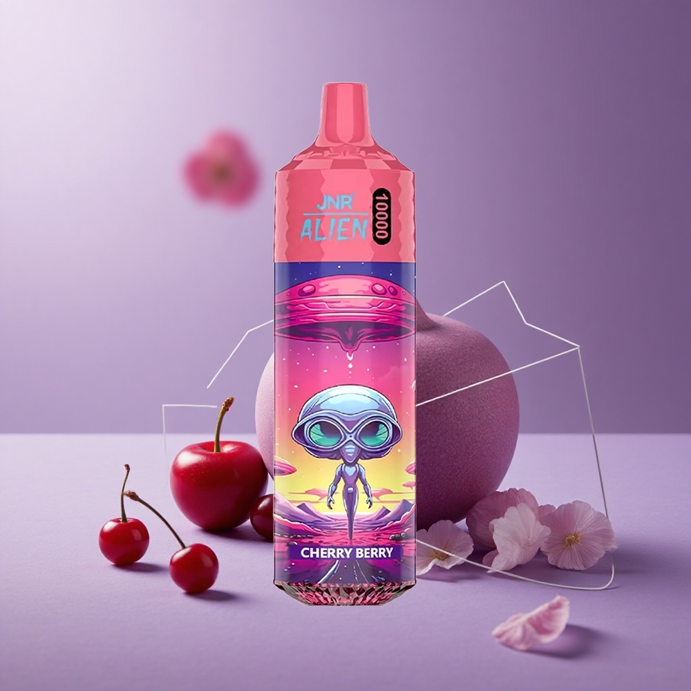 JNR Alien 10000 Puffs Cereza Baya Capacidad de Batería 850mAh Carga Rápida Tipo-C