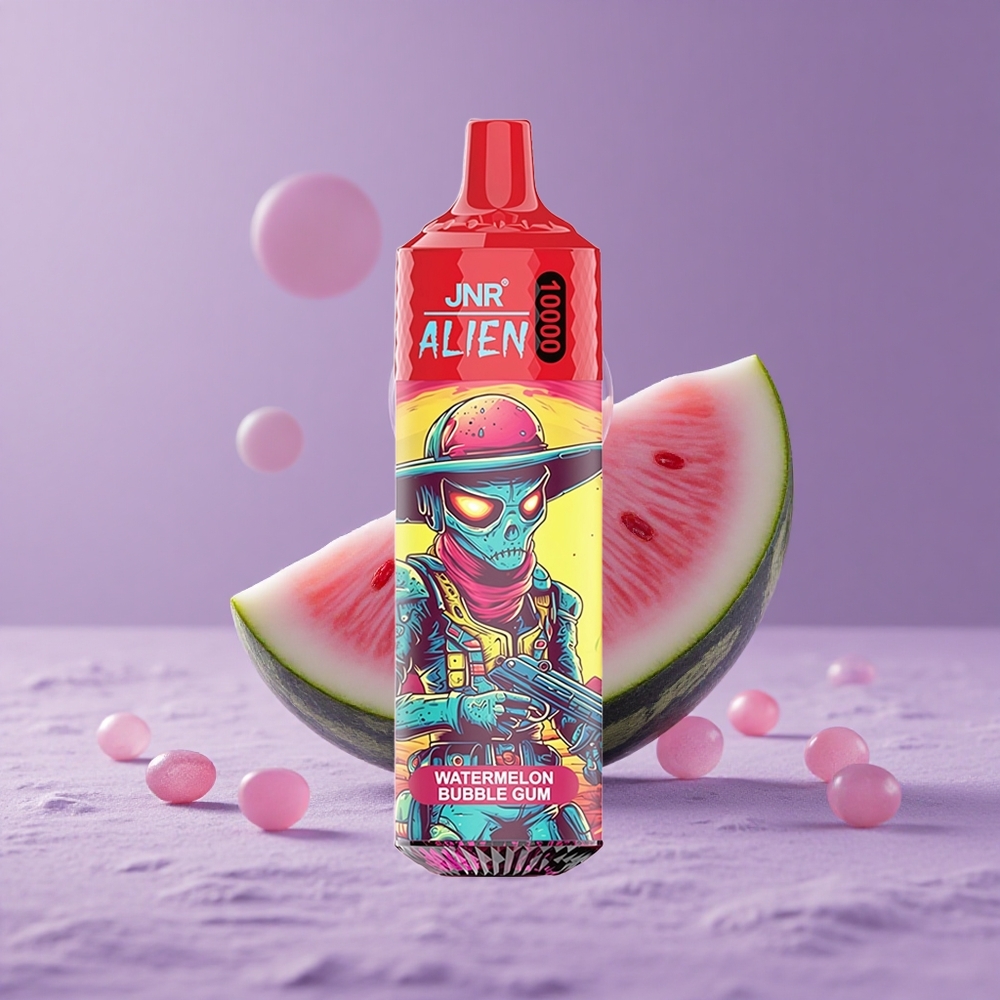 JNR Alien 10000 Puffs Chicle Sandía Diseño Deportivo y Carga Rápida Type-C