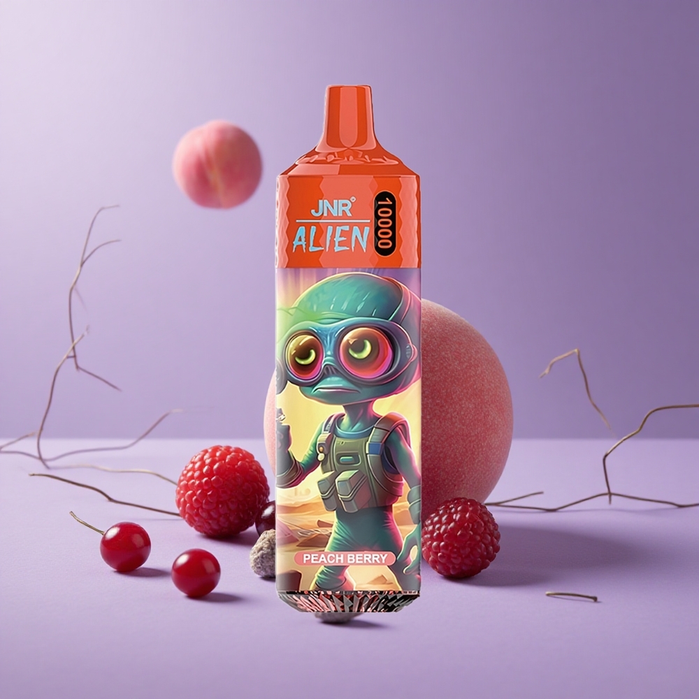 JNR Alien 10000 Puffs Durazno Baya Capacidad de Batería 850mAh Tipo-C Carga Rápida