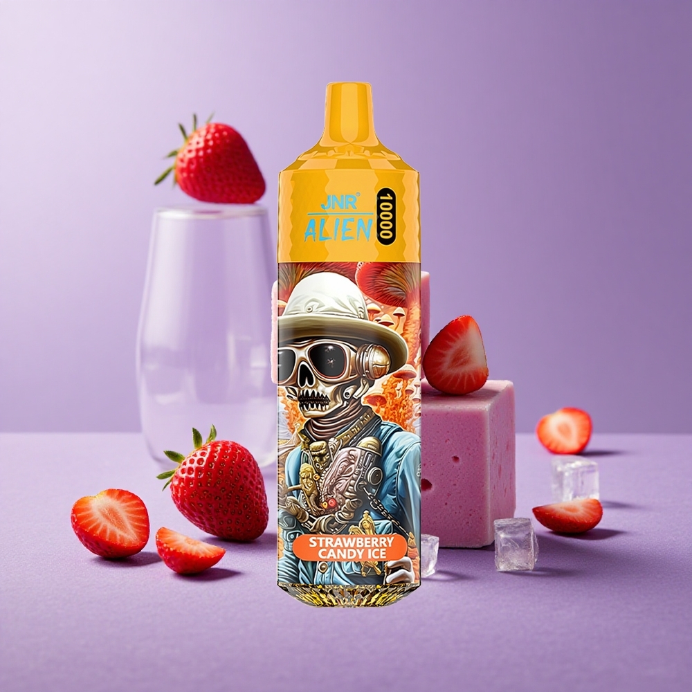 JNR Alien 10000 Puffs Fresa Caramelo Hielo con Batería 850mAh y Carga Rápida Tipo-C